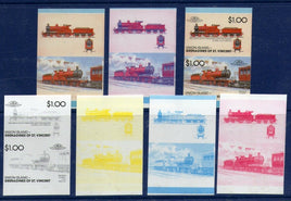 St. Vincent Gr. 1987 Class L 1905 Locomotive Sc 48 Progressive Proof Set MNH # 3854