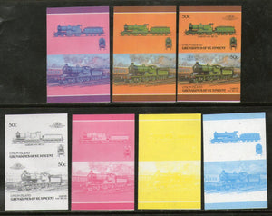 St. Vincent Gr. 1987 Class D15 UK Locomotive Sc 32 Progressive Proof Set MNH # 3857
