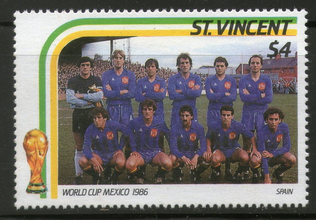 St. Vincent 1986 World Cup Football Sc 950 Spain Sport MNH # 3864