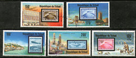 Chad 1977 Graf Zeppelin Aviation History Stamp on Stamp Sc 327,C206-9 Cancelled  # 3878