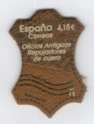 Spain 2021 Real Leather Exotic Stamp Odd Shaped 1v MNH # 388