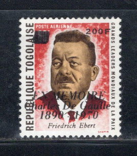 Togo 1969 Friedrich Ebert Leaders for World Peace Surcharged Sc C143 MNH # 3908