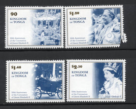 Tonga 2003 50th Anni. of Coronation of QE II Sc 1083-86 MNH # 412 Faulty