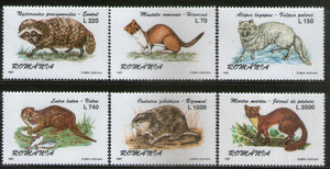 Romania 1997 Fur Bearing Animals Wildlife Sc 4135-40 6v MNH # 442