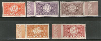 Senegal 1935 5 Diff. Postage Due Sc J23 Stamp with Tab MNH # 446