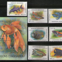 Malagasy 1995 Aquarium Fishes Marine Life 7V+M/S MNH Set # 5012