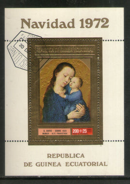 Guinea Equatorial 1972 Paintings Mother Child M/s Cancelled # 5019