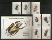 Malagasey 1993 Insects Beetles  7V+M/S Complete Set MNH # 5028
