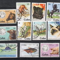 Cuba 11 Diff. Horses Fishes Wildlife Animals Cancelled # 502