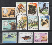 Cuba 11 Diff. Horses Fishes Wildlife Animals Cancelled # 502
