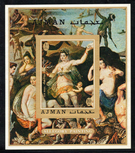 Ajman Women Nudes Allegory Paintings Art IMPERF M/s MNH # 5199