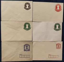 India 1974-86 6 Different Postal Stationery Envelope MINT # 5263