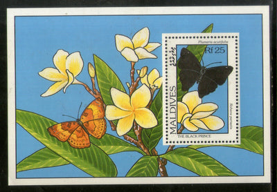 Maldives 1993 Black Prince Butterflies & Flowers Moth Insect Sc 1907 M/s MNH # 5293