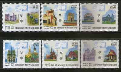 Laos 2005 Europa Historical Monuments Sc 1668-73 6v MNH #  5332