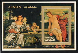 Ajman Women Nudes Paintings by Tiziano Art IMPERF M/s MNH # 5472