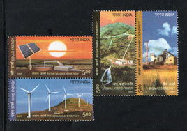 India 2007 Renewable Energy Solar Wind Hydro Biomass Setenant MNH # 5476
