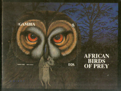 Gambia 1993 Owl Birds of Prey Sc 1377 M/s MNH # 5514