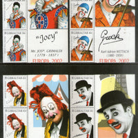 Gibraltar 2002 Famous Clowns Joker Circus Cinema Sc 901-4 MNH # 5567