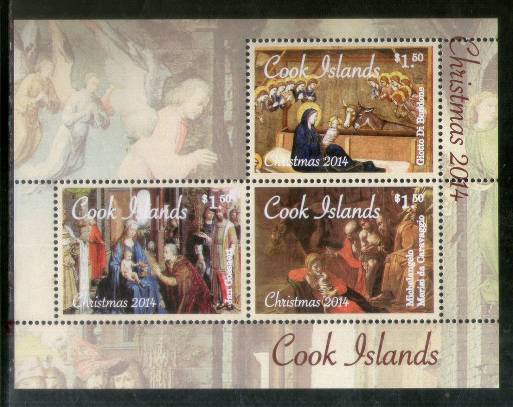 Cook Islands 2014 Christmas Religious Paintings Art Sc 1526 M/s MNH # 5614