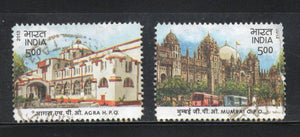 India 2013 Heritage Buildings Mumbai GPO Agra HPO Architecture 2v Used Set # 561