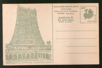 India 1989 India-89 Meenakshi Temple Madurai Air Mail Post Card MINT # 5746