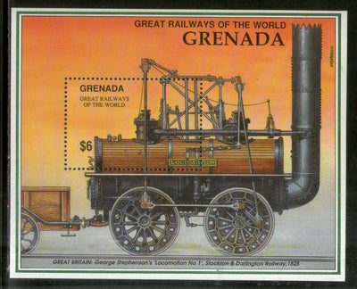 Grenada 1991 Early Steam Locomotive Trains Railway Sc 2023 M/s # 5797