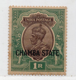 India Chamba State 1927-28 1Re King George V Sc 59 MH # 581