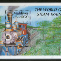 Maldives 1990 Steam Locomotive Trains Railway Sc 1484 M/s # 582