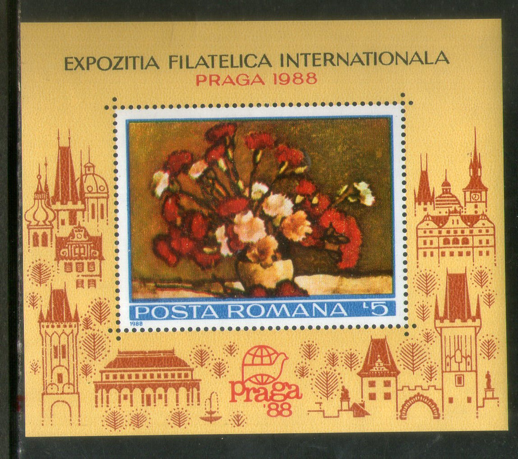 Romania 1988 Flowers Painting Sc 3534 M/s MNH # 5880