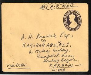 India 1½ An KG VI Postal Stationery Envelope Mint but Addressed # 5908
