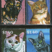 Grenada 2008 Cats of World Pet Animals Sc 3684 4v MNH # 590