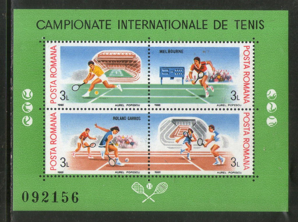 Romania 1988 Grand Slam Tennis Championship Sc 3547 M/s MNH # 5926