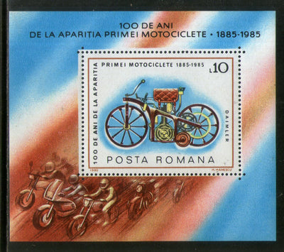 Romania 1985 Motorcycle Centenary Automobile Sc 3300 M/s MNH # 5958