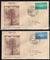India 1953 Centenary of Indian Telegraph Phila-310-11 Separate FDCs # 6036