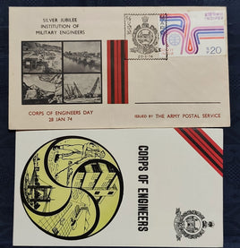 India 1974 Corps of Engineers Day Military Coat of Arms Brouchure+APO Cover # 6239