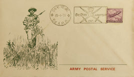 India 1971 Army Postal Service Day Military Coat of Arms APO Cover # 6241