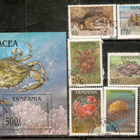Tanzania 1994 Crabs Insect Reptiles Amphibians Sc 1295-1302 7v+M/s Cancelled # 6270