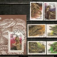 Tanzania 1993 Reptiles Snake Lizard Animal Wildlife Sc 1128-35 7v+M/s Cancelled # 6296