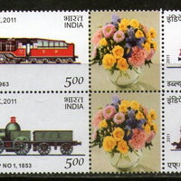 India 2011 INDIPEX Full Steam Ahead Locomotive My Stamp Se-tenant Customized MNH # 6301