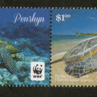 Penrhyn Islands 2014 WWF Pacific Green Turtle Marine Life Sc 544 MNH # 6317