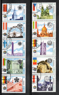 Cuba 1978 11th World Youth & Students Festival Architecture Setenant 10v Cancelled # 6360