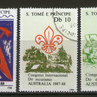 St. Thomas & Prince Is. 1988 Int´al Boy Scout Emblem 3v Sc 846 Cancelled # 639