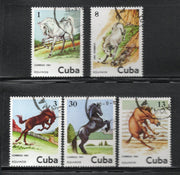 Cuba 1981 Horses Animals 5v Cancelled # 640