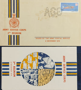 India 1979 Army Service Corps Reunion Military Coat of Arms APO Cover # 6464