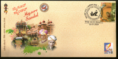 India 2024 Mysore Sandal Soap Elephant KARNAPEX Special Cover # 6513
