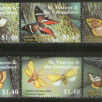 St. Vincent 2001 Butterflies Moths Insect Sc 3000 6v MNH # 651