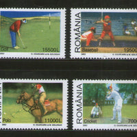 Romania 2002 Cricket Golf Sport Sc 4525-28 MNH # 657