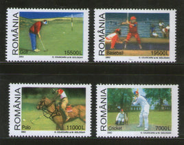 Romania 2002 Cricket Golf Sport Sc 4525-28 MNH # 657