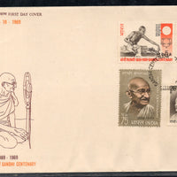 India 1969 Mahatma Gandhi Birth Cent. 4v Phila-496a SABARMATI Cancelled FDC # 6794