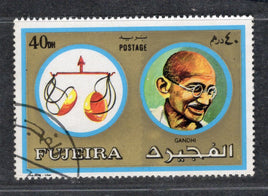 Fujeira 1973 Mahatma Gandhi of India & Zodiac Sign 1v Cancelled # 680